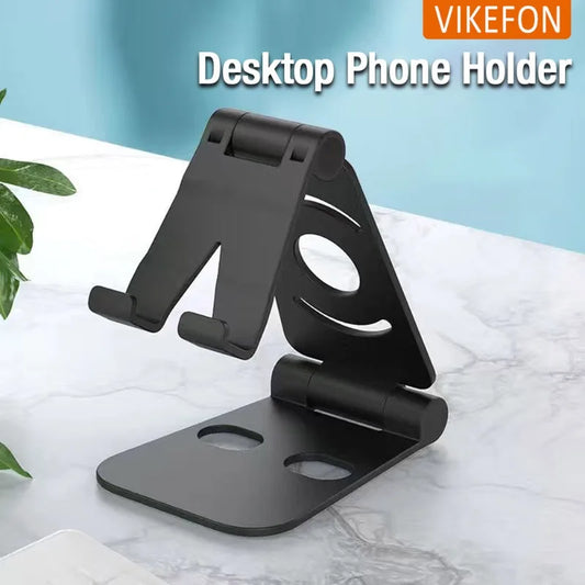 Fully Adjustable Folding Cell Phone Stand – Foldable Mobile Phone Holder Cradle Compatible with iPhone 15, 14, 13, 12 Pro Max, XS