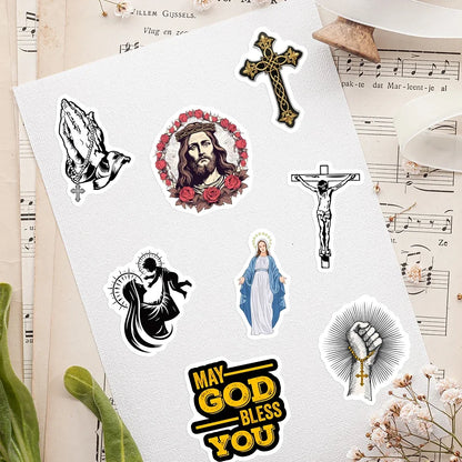 "Holy Stickers – Jesus & Bible-Themed Waterproof Decals for DIY & Gifting"