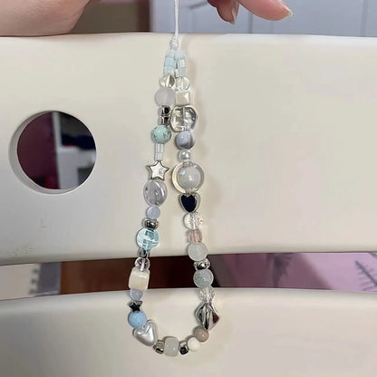 Summer Star Beaded Phone Charm Wrist Strap – Cute Custom Pendant Keychain Lanyard for iPhone Accessories