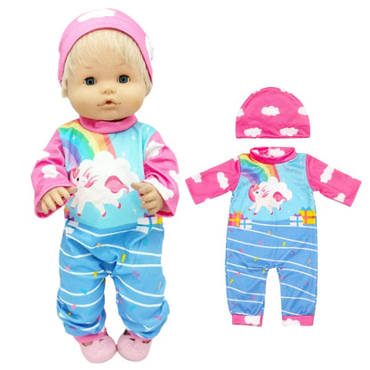 40cm / 16 Inch Reborn Baby Doll Clothes – Cute Rompers Outfit for Nenuco Dolls