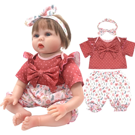“22 Inch Reborn Baby Girl Doll Clothes – 55cm Christmas Dress Outfit Set | Holiday Gift for Kids”