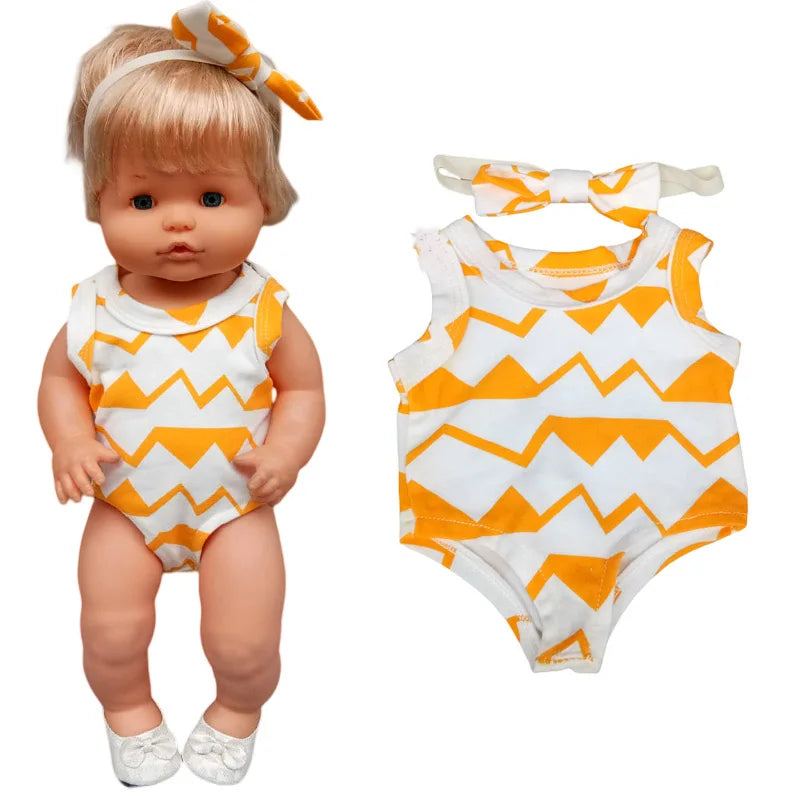 40cm / 16 Inch Reborn Baby Doll Clothes – Cute Rompers Outfit for Nenuco Dolls