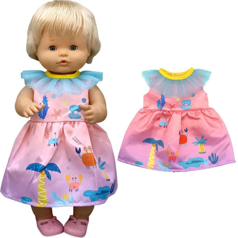 40cm Reborn Baby Doll Dress – Clothes for Nenuco and Sister Dolls, Perfect Gift for Girls