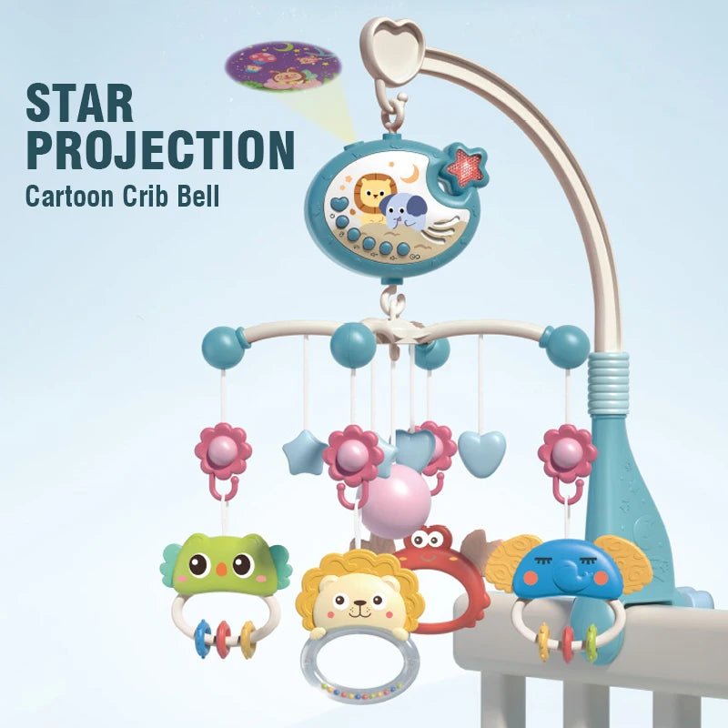 Remote Control Baby Crib Mobile with Star Projector – Musical Bed Bell Toy for Newborns (0-6 Months)