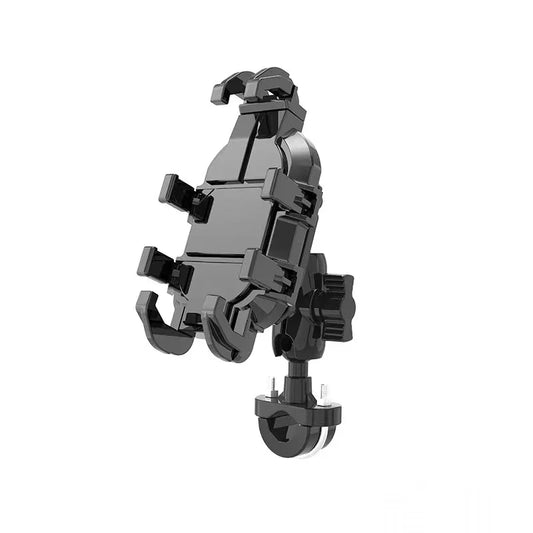 Motorcycle Phone Holder with Shock Absorber – 360° Adjustable Mount for Bike, Scooter, ATV – Anti-Vibration & Secure Grip