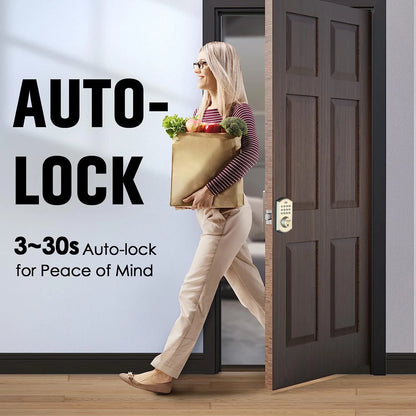 Smart Keyless Entry Door Lock – Waterproof Electronic Keypad Lock with Auto-Lock & Secure Smart Latch (Model 19L)