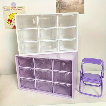 Wall-Mountable 9-Drawer Organizer for Office Supplies, Stationery, Jewelry & Small Items-Home & Office Organization Accessory