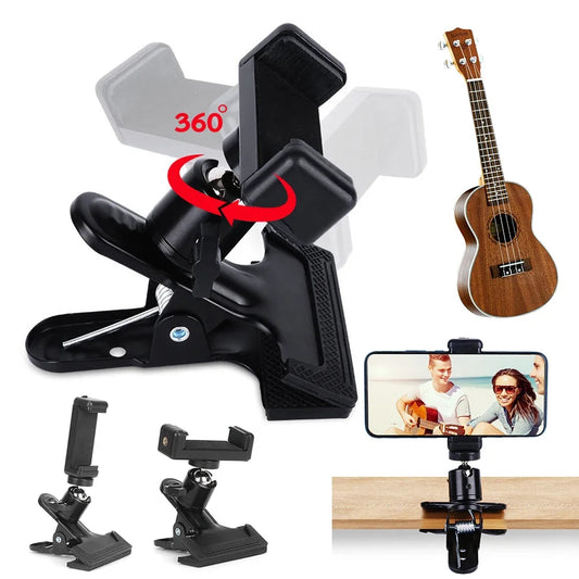 Guitar Head Mobile Phone Holder – Multifunctional Clamp Mount for Musicians & Instrument Accessories